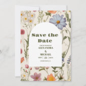 Boho Wildblume Botanische Hochzeit Save The Date (Vorderseite)