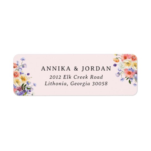 Boho Wildblume | Botanische Rücksendeadresse (Vorne)