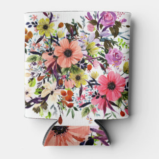 Boho Wildblume Bouquet: Aquarellkomposition. Dosenkühler