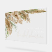 Boho Wildblume Brautparty Begrüßungszeichen Acrylschild (Winkel)