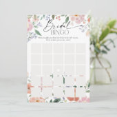 Boho Wildblume Brautparty Bingo Game Einladung (Stehend Vorderseite)