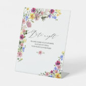 Boho Wildblume Brautparty Datum Nacht Jar Sign Sockelschild (Vorderseite)