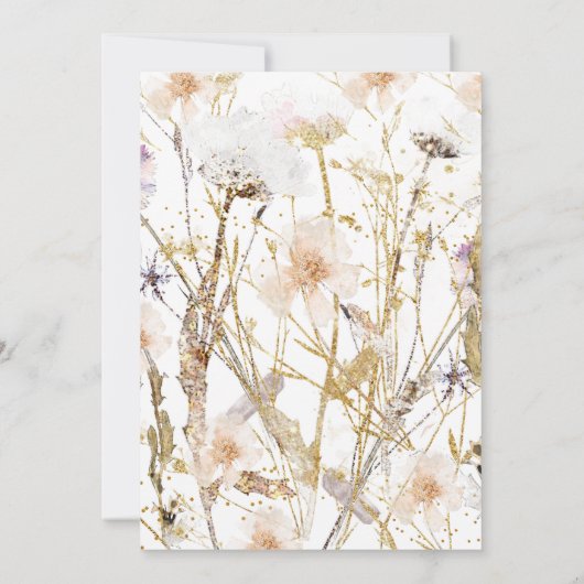 Boho Wildblume Brautparty Einladung (Rückseite)