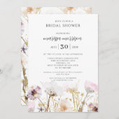 Boho Wildblume Brautparty Einladung (Vorne/Hinten)