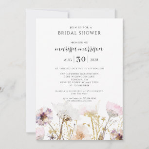 Boho Wildblume Brautparty Einladung