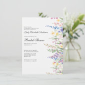 Boho Wildblume Brautparty Einladung (Stehend Vorderseite)