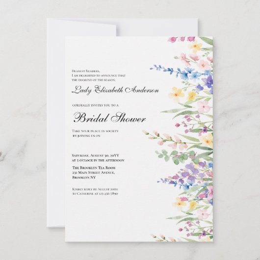 Boho Wildblume Brautparty Einladung (Vorderseite)