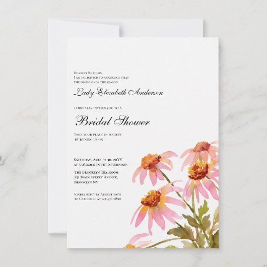 Boho Wildblume Brautparty Einladung (Vorderseite)