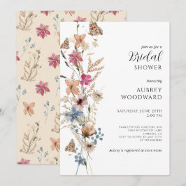 Boho Wildblume Brautparty Einladung