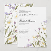 Boho Wildblume Brautparty Einladung (Vorne/Hinten)