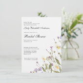 Boho Wildblume Brautparty Einladung (Stehend Vorderseite)