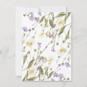 Boho Wildblume Brautparty Einladung (Rückseite)