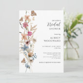 Boho Wildblume Brautparty Einladung (Stehend Vorderseite)