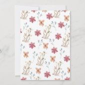 Boho Wildblume Brautparty Einladung (Rückseite)