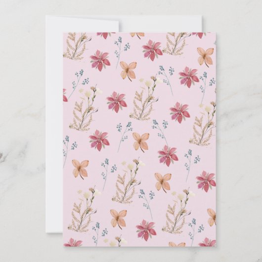 Boho Wildblume Brautparty Einladung (Rückseite)