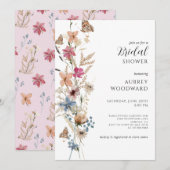 Boho Wildblume Brautparty Einladung (Vorne/Hinten)