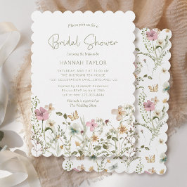 Boho Wildblume Brautparty Einladung