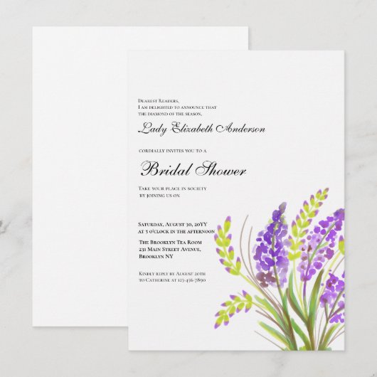 Boho Wildblume Brautparty Einladung (Vorne/Hinten)