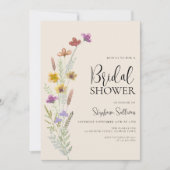 Boho Wildblume Brautparty Einladung (Vorderseite)