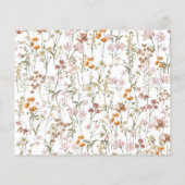 Boho Wildblume Brautparty Foto Einladung (Rückseite)