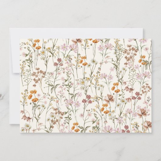 Boho Wildblume Brautparty Foto Einladung (Rückseite)