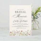 Boho Wildblume Brautparty Garden Einladung (Stehend Vorderseite)