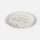 Boho Wildblume Brautparty Garden Script Pappteller (Schrägansicht)