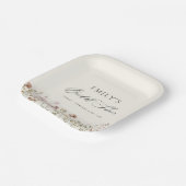Boho Wildblume Brautparty Garden Script Pappteller (Gewinkelt)