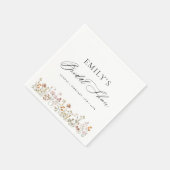 Boho Wildblume Brautparty Garden Script Serviette (Ecke)