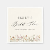 Boho Wildblume Brautparty Garden Script Serviette (Vorderseite)