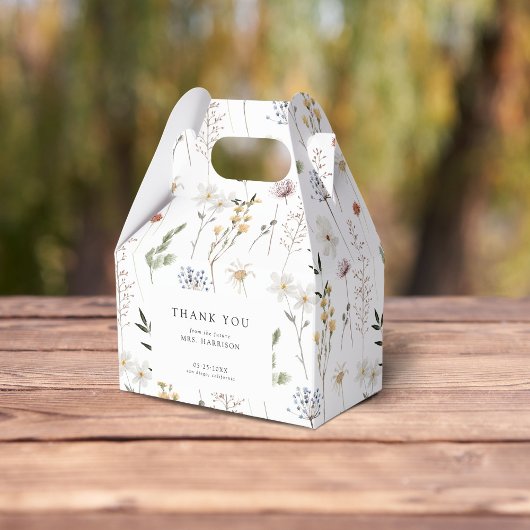 Boho Wildblume Brautparty Geschenkschachtel
