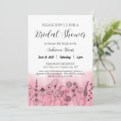 Boho Wildblume Brautparty Invite Watercolor Einladung (Stehend Vorderseite)