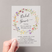 Boho Wildblume Brautparty Mattiert Acryleinladungen (Insitu (Handheld))