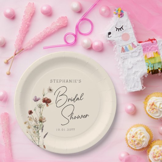 Boho Wildblume Brautparty Pappteller (Party)