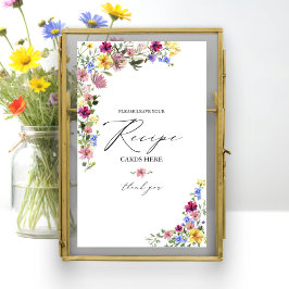 Boho Wildblume Brautparty Rezept Karte Signatur Poster