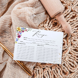 Boho Wildblume Brautparty Rezept Karten