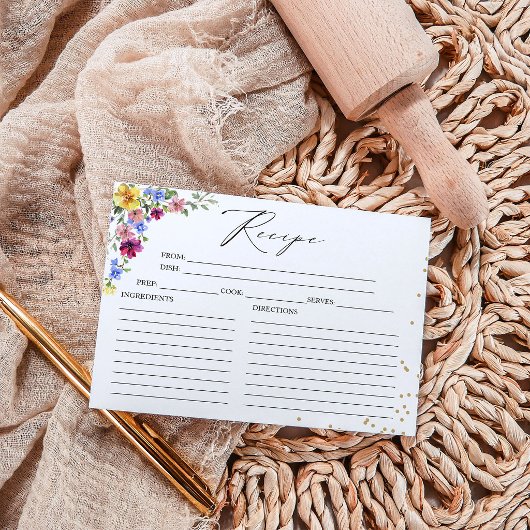 Boho Wildblume Brautparty Rezept Karten