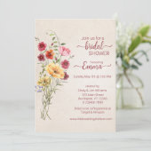 Boho Wildblume Brautparty Save The Date (Stehend Vorderseite)