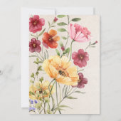 Boho Wildblume Brautparty Save The Date (Rückseite)