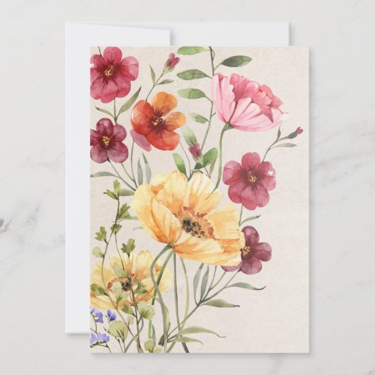 Boho Wildblume Brautparty Save The Date (Rückseite)