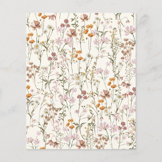 Boho Wildblume Brautparty Script Einladung (Rückseite)