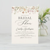 Boho Wildblume Brautparty Script Einladung (Stehend Vorderseite)