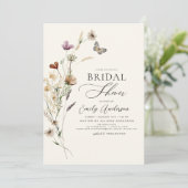 Boho Wildblume Brautparty Script Einladung (Stehend Vorderseite)