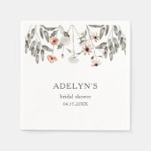 Boho Wildblume Brautparty Serviette (Vorderseite)