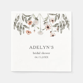 Boho Wildblume Brautparty Serviette