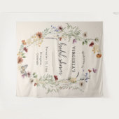 Boho Wildblume Brautparty Wandteppich (Vorderseite (Horizontal))