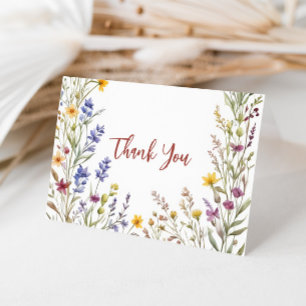 Boho Wildblume Bridal Baby Shower Dankeskarte