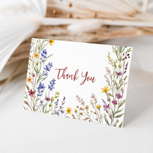 Boho Wildblume Bridal Baby Shower Dankeskarte