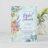 Boho Wildblume Bridal, Babydusche, Geburtstag JA Einladung (Stehend Vorderseite)
