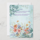 Boho Wildblume Bridal, Babydusche, Geburtstag JA Einladung (Rückseite)